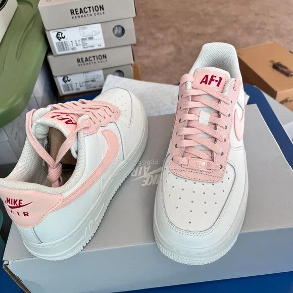 Nike AF1 - Ladies Size 7 - White, University Red and Blush Pink - Picture 5 of 6